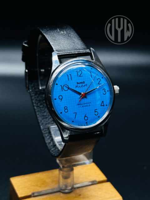 Rare Vintage HMT  Pilot Blue Dial Hand Winding {Hand winding} Men's Watch Movement 17 Jewels - Image 4