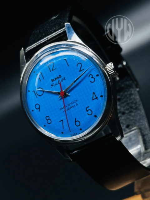 Rare Vintage HMT  Pilot Blue Dial Hand Winding {Hand winding} Men's Watch Movement 17 Jewels - Image 5