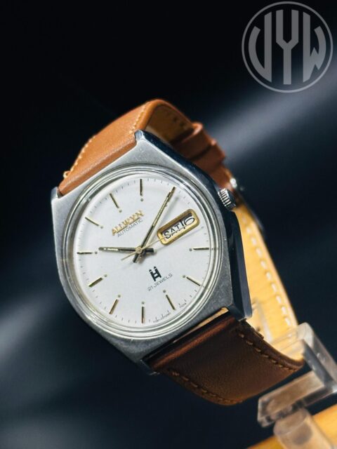 Rare Vintage Allwyn 21 Jewels Automatic DayDate Mens Wrist Watch White Dial stainless steel case - Image 5