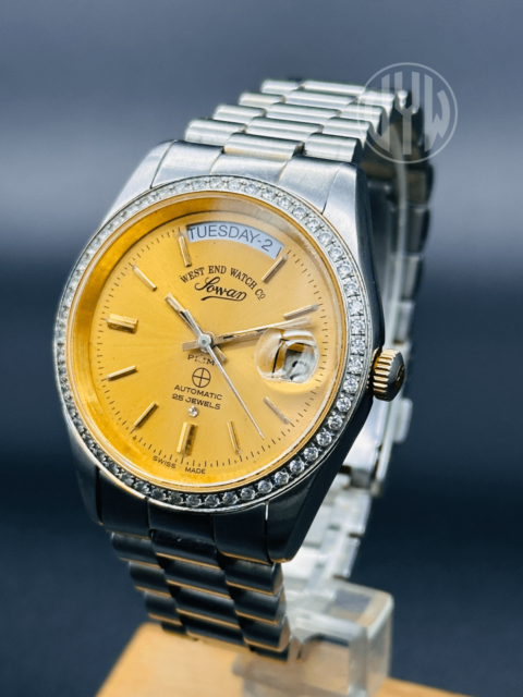 West End Watch.Co Sowan Prima gold Dial Men's Watch Automatic 25 Jewels ETA Automatic Movement Caliber 6829-35 - Image 8