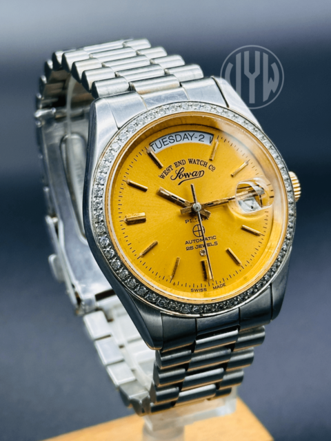 West End Watch.Co Sowan Prima gold Dial Men's Watch Automatic 25 Jewels ETA Automatic Movement Caliber 6829-35 - Image 9