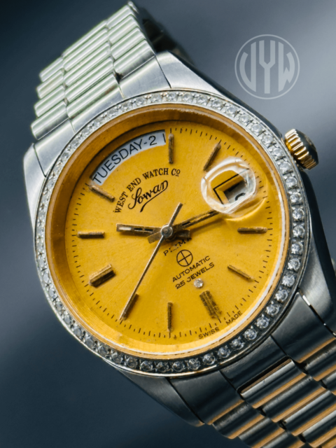West End Watch.Co Sowan Prima gold Dial Men's Watch Automatic 25 Jewels ETA Automatic Movement Caliber 6829-35 - Image 2