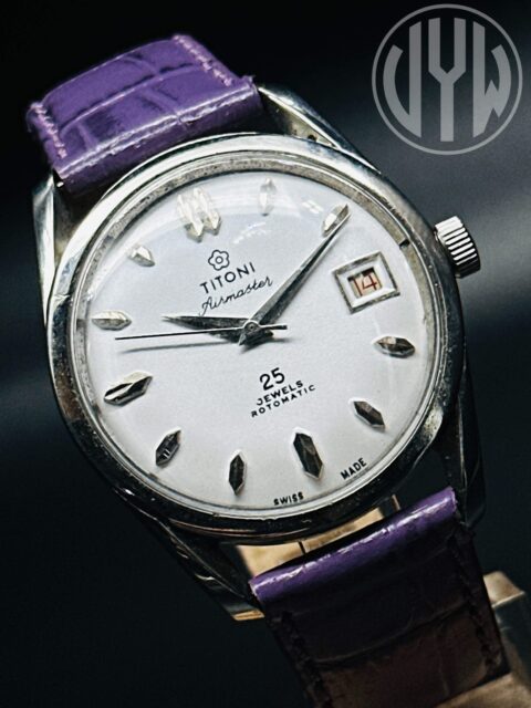 Rare Vintage Titoni Airmaster Rotomatic 25 Jewels White Dial Only Date Swiss Made Men's Wrist Watch - Image 5