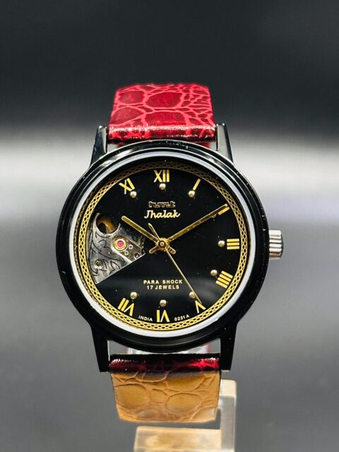 Rare vintage Original HMT Jhalak Mechanical Hand-winding 17Jewels Black Dial ,Men's Wrist Watch
